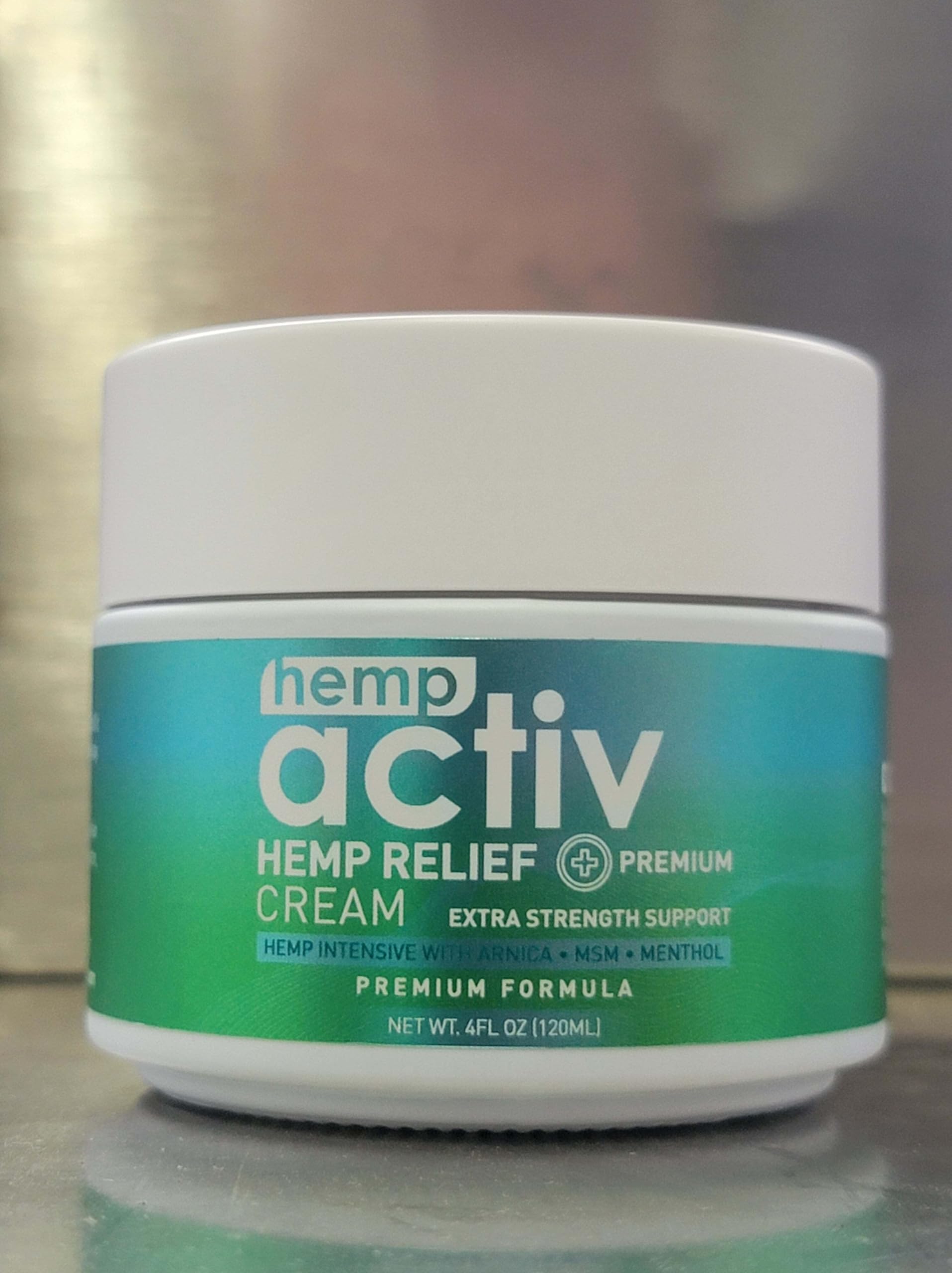 Hempactiv cooling cream showing menthol and arnica ingredients