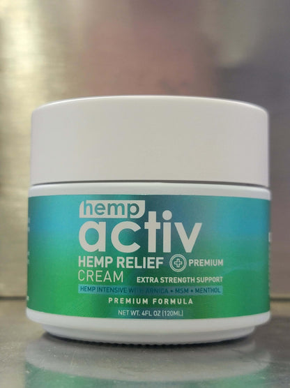 Hempactiv cooling cream showing menthol and arnica ingredients