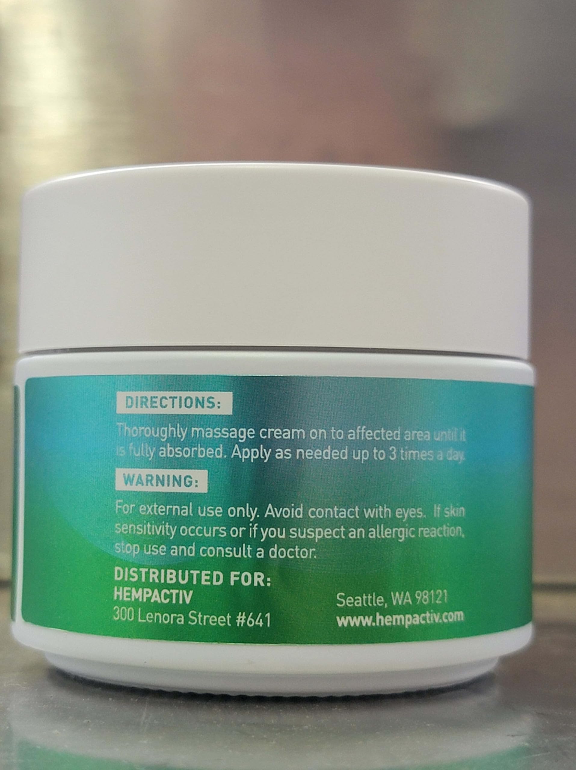 Hempactiv hemp muscle relief cream texture sample