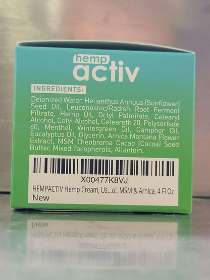 Close up of Hempactiv Cooling Hemp Cream branding