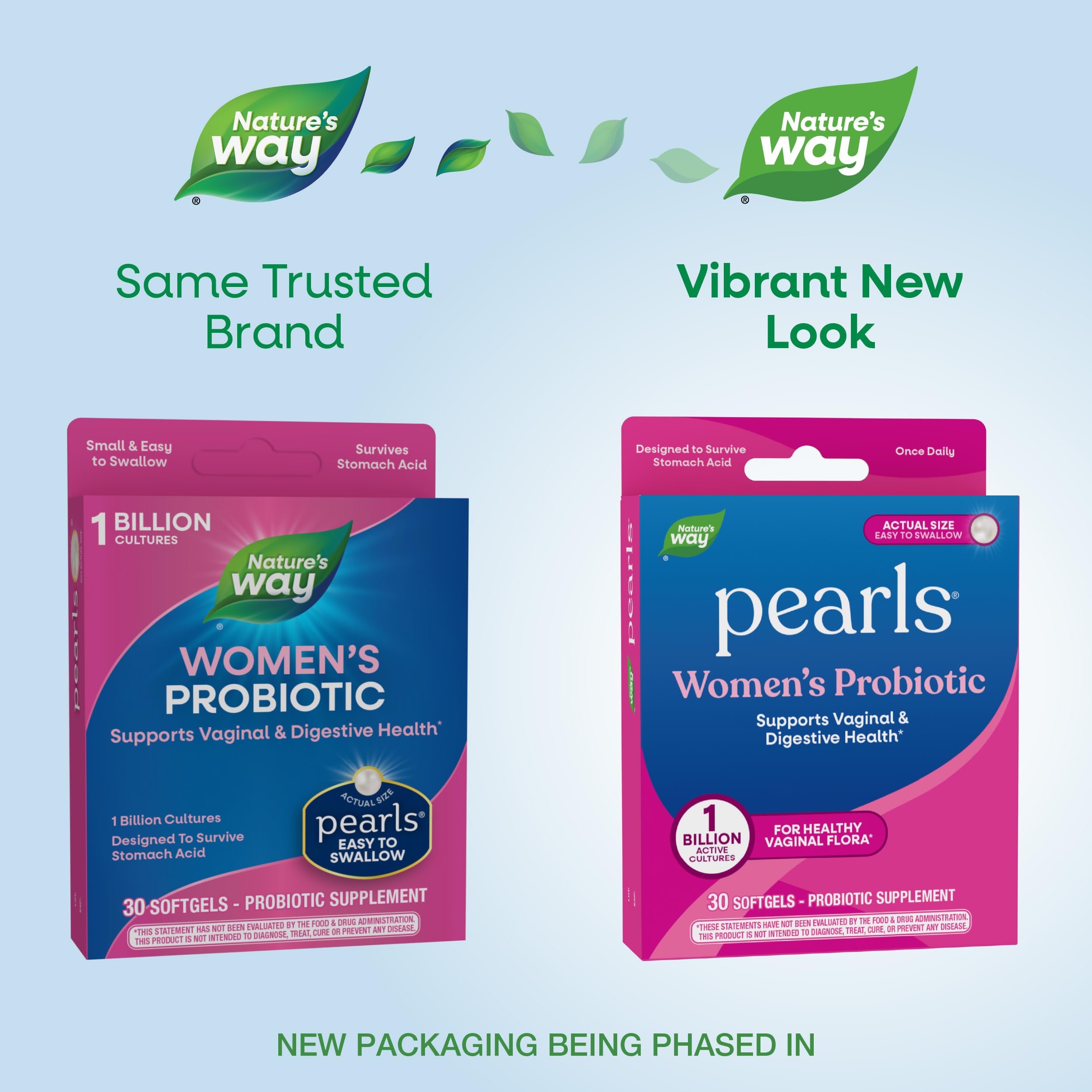 Side view of Nature's Way women's supplement box detailing the 1 billion live cultures count.