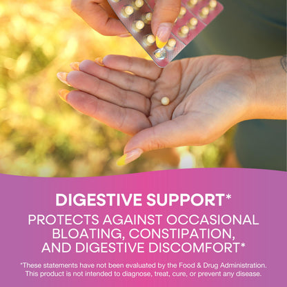 Top view of the feminine health probiotic product displaying the no refrigeration required feature.