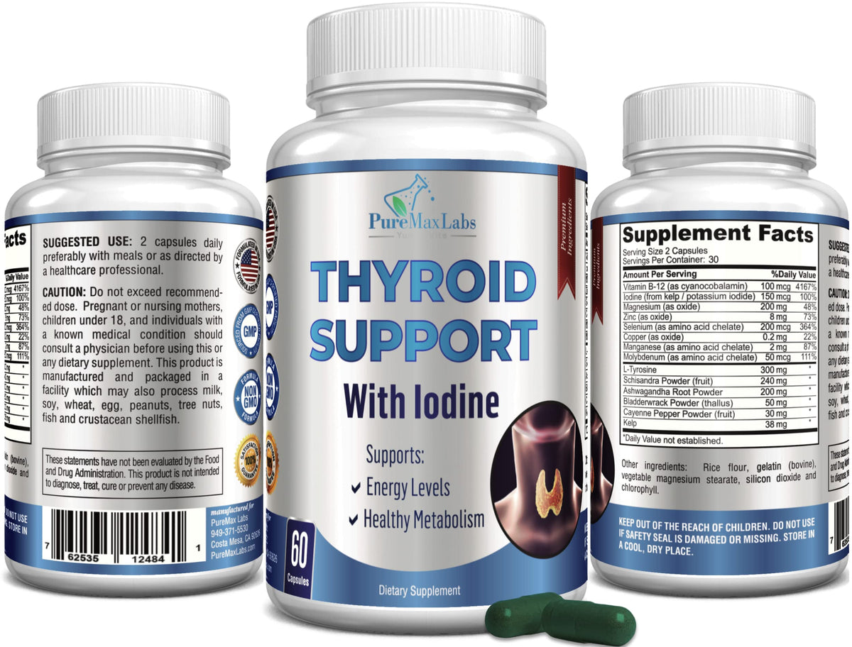 Yummyvite Thyroid Support Supplement side profile view