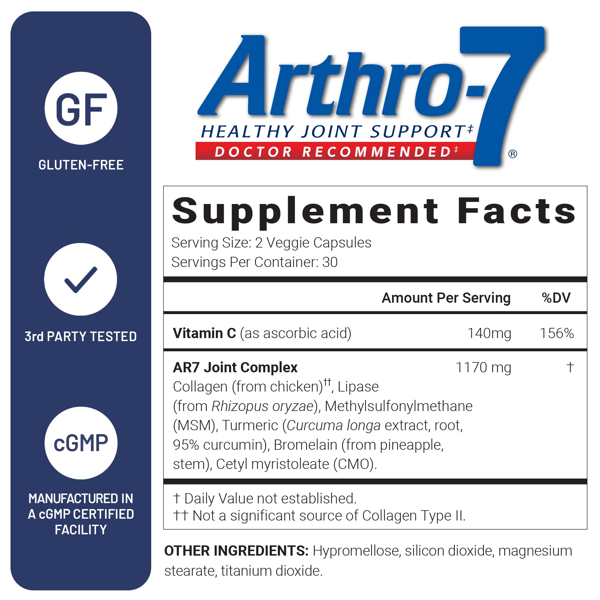 U.S. Doctorsâ€™ Clinical Arthro-7 packaging showing key ingredients