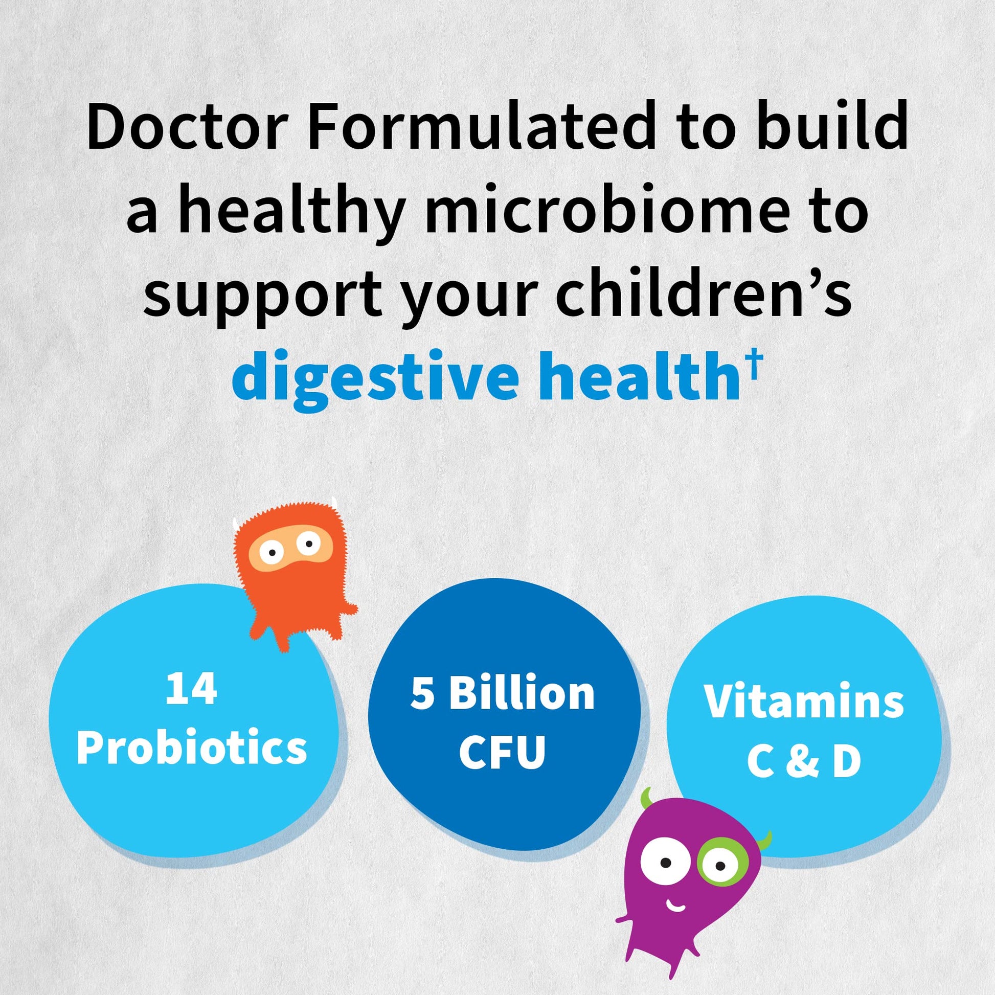 Back label of Garden of Life kids probiotic showing 5 billion CFU and 14 strain composition
