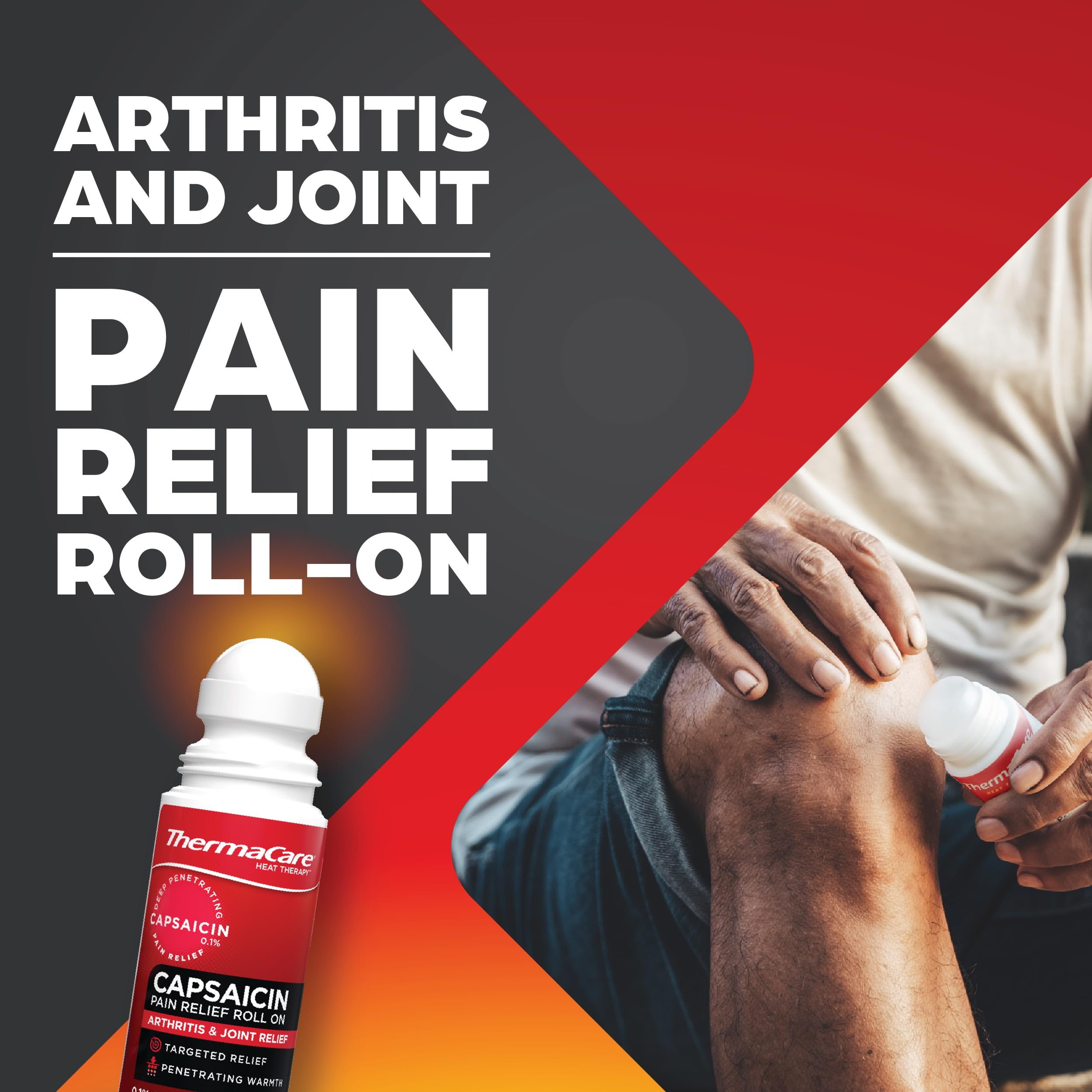 ThermaCare roll-on applicator for targeted muscle pain