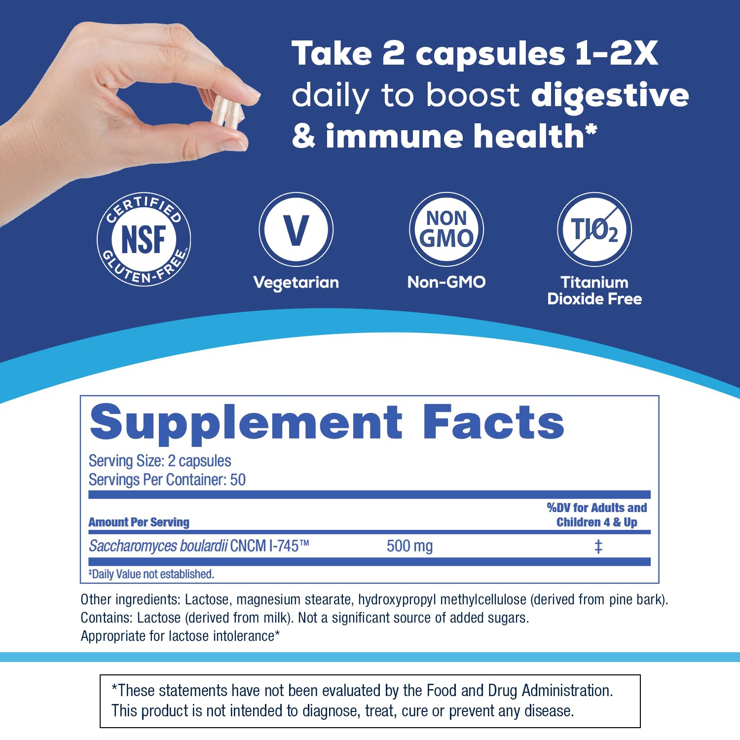 Florastor digestive defense capsules demonstrating easy mix option for daily nutritional consumption