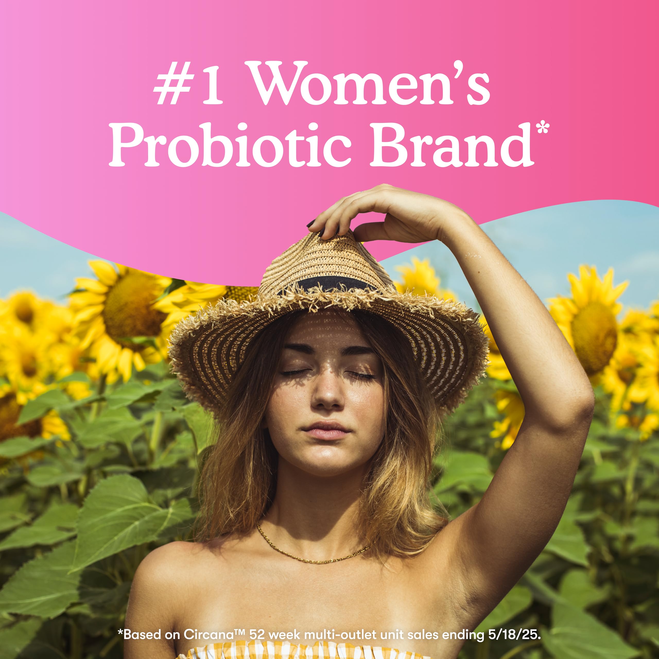 Side angle of Garden of Life womens once daily probiotic supplement showing shelf stable certification.