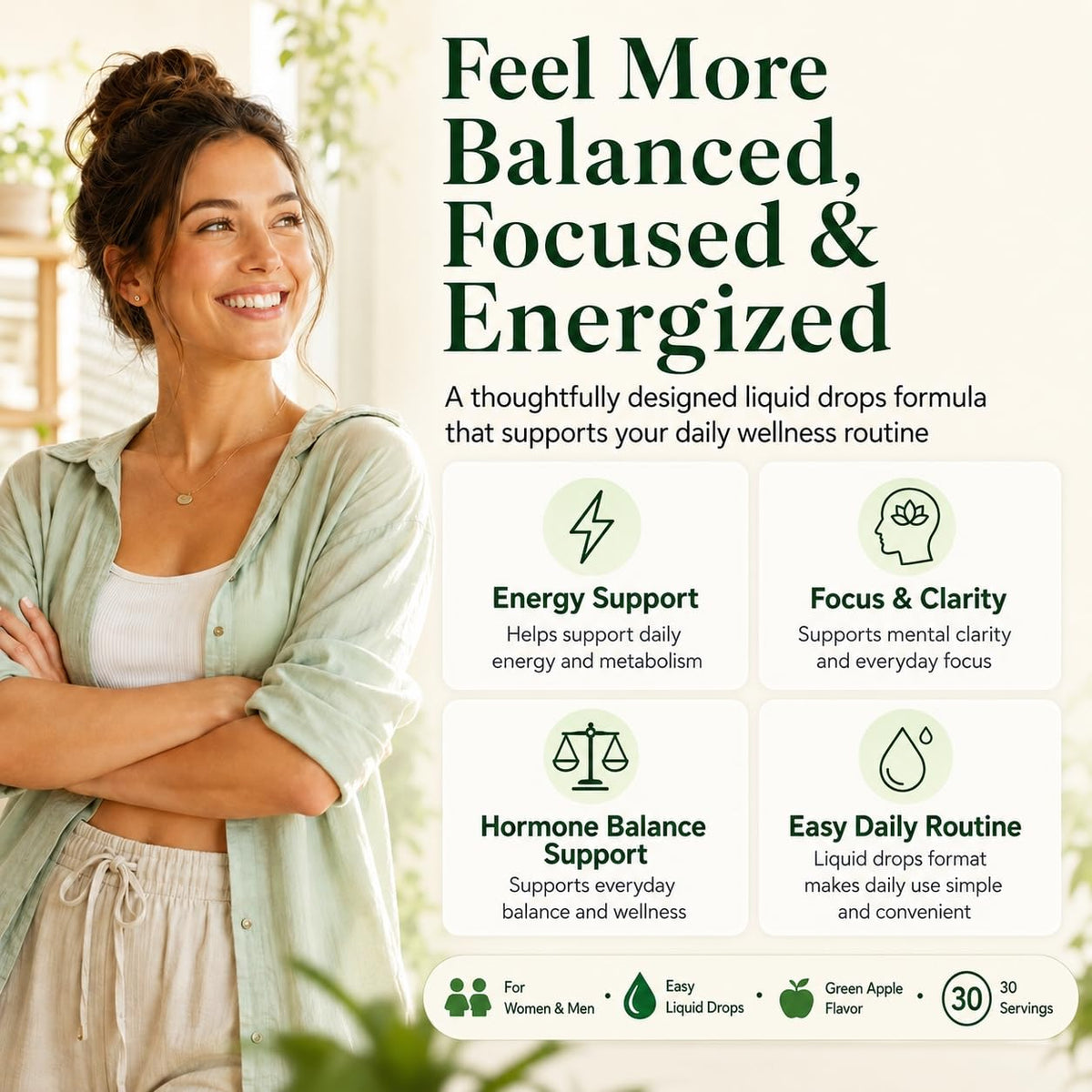 Authentic USA imported Crobirware thyroid support drops with ashwagandha for stress relief.