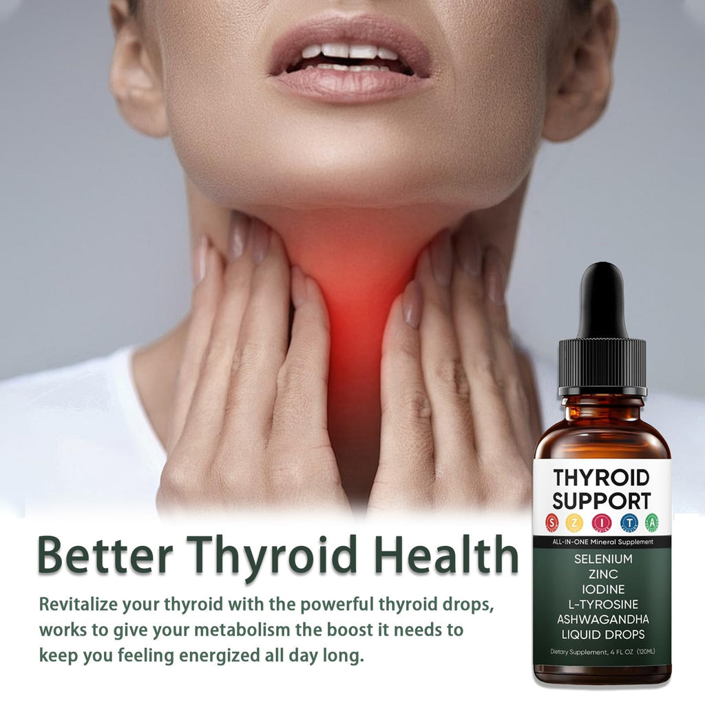 Kindled Thyroid Support Liquid Drops lifestyle mix in glass