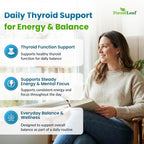 Back label of ForestLeaf thyroid supplement showcasing complete ingredient amounts and safety standards.