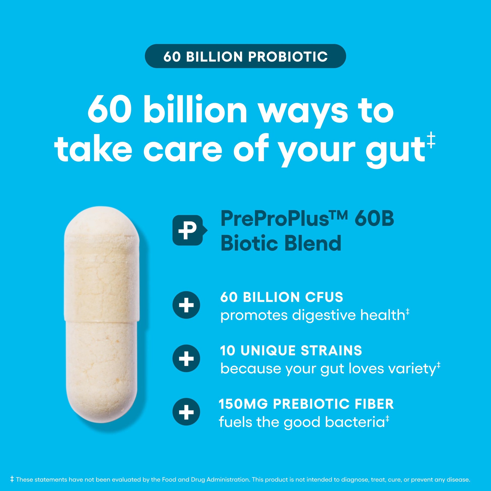 Physician's Choice 60 Billion CFU Probiotics bottle next to premium capsule display for immune support.