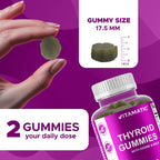 Back label of Vitamatic vegan thyroid gummies detailing plant-based ingredients