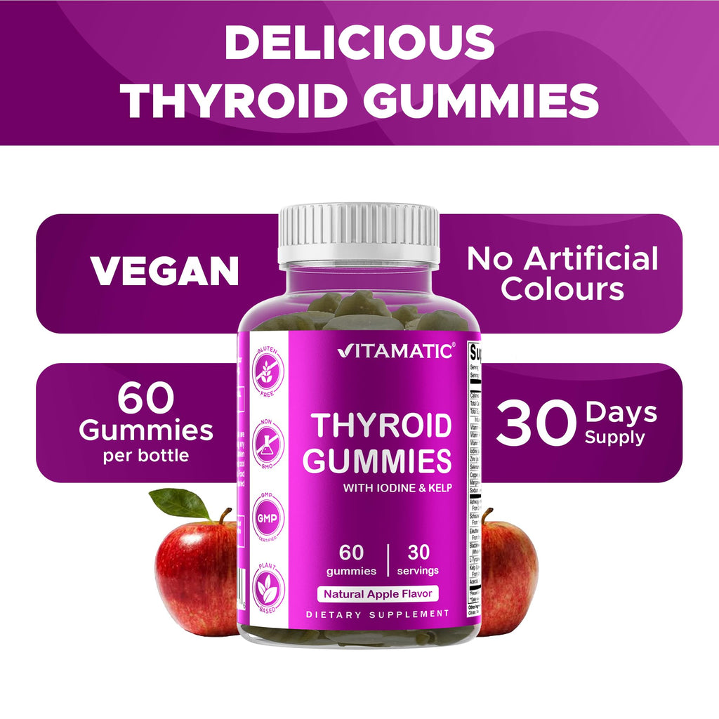 Authentic USA-sourced Vitamatic thyroid supplement dietary facts panel