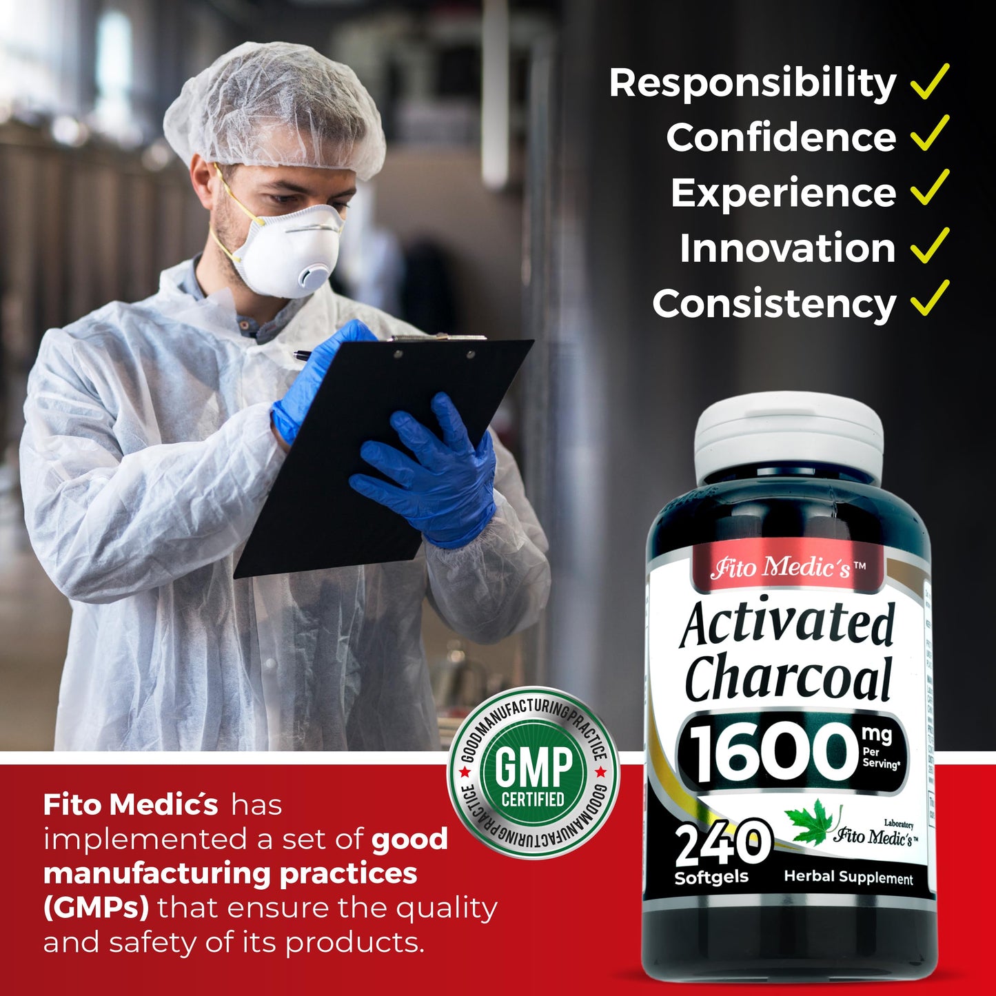 Fito Medics Lab high potency activated charcoal pills for natural body detox