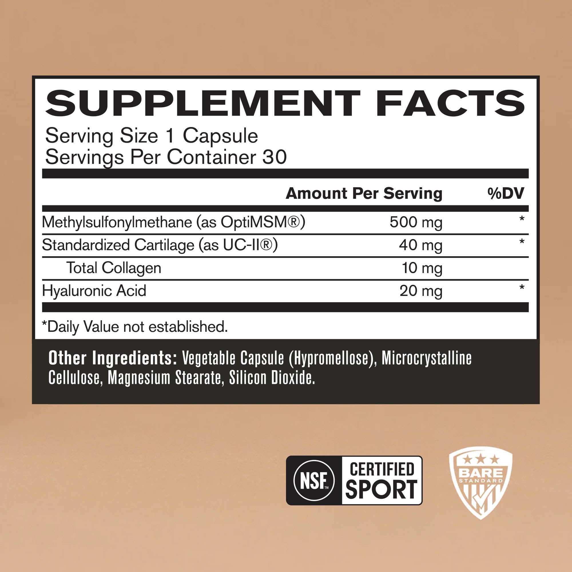 BPN Strong Joints capsules bottle showing ingredient benefits