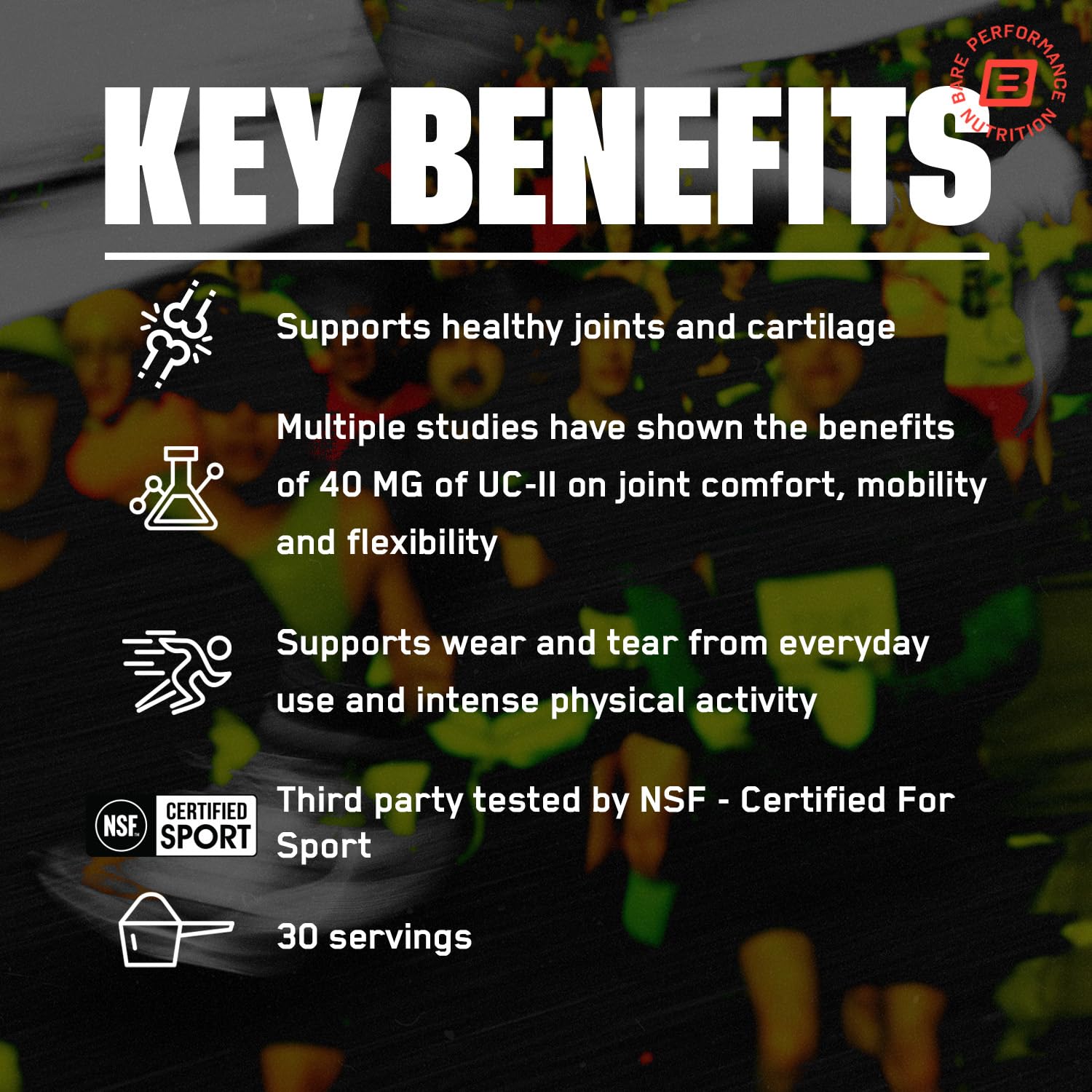Bare Performance Nutrition joint support supplement nutrition facts label