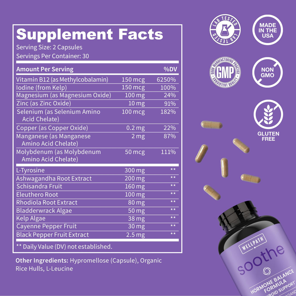WellPath Soothe thyroid and adrenal support supplement box packaging