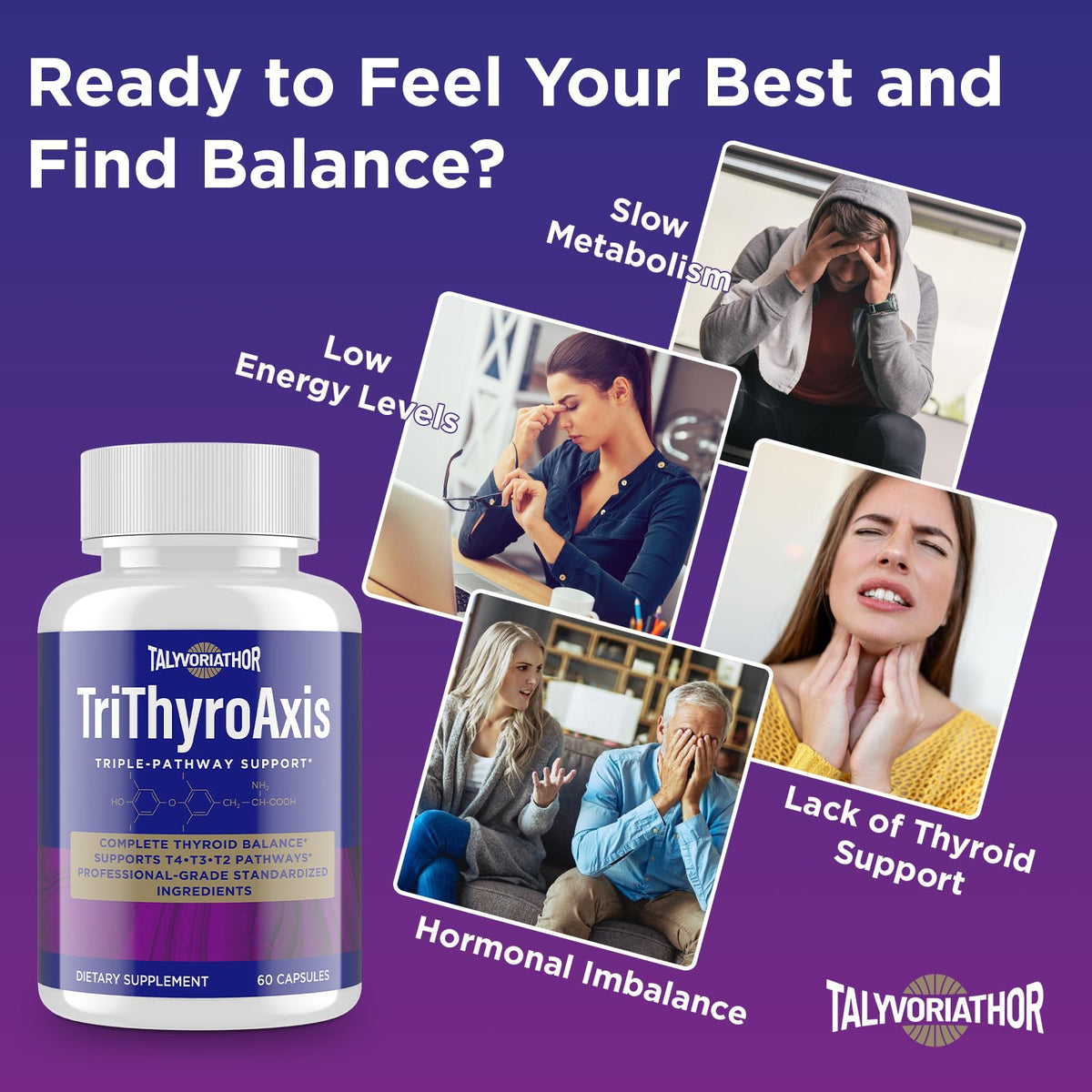 Talyvoriathor TriThyroAxis triple pathway supplement capsule close up