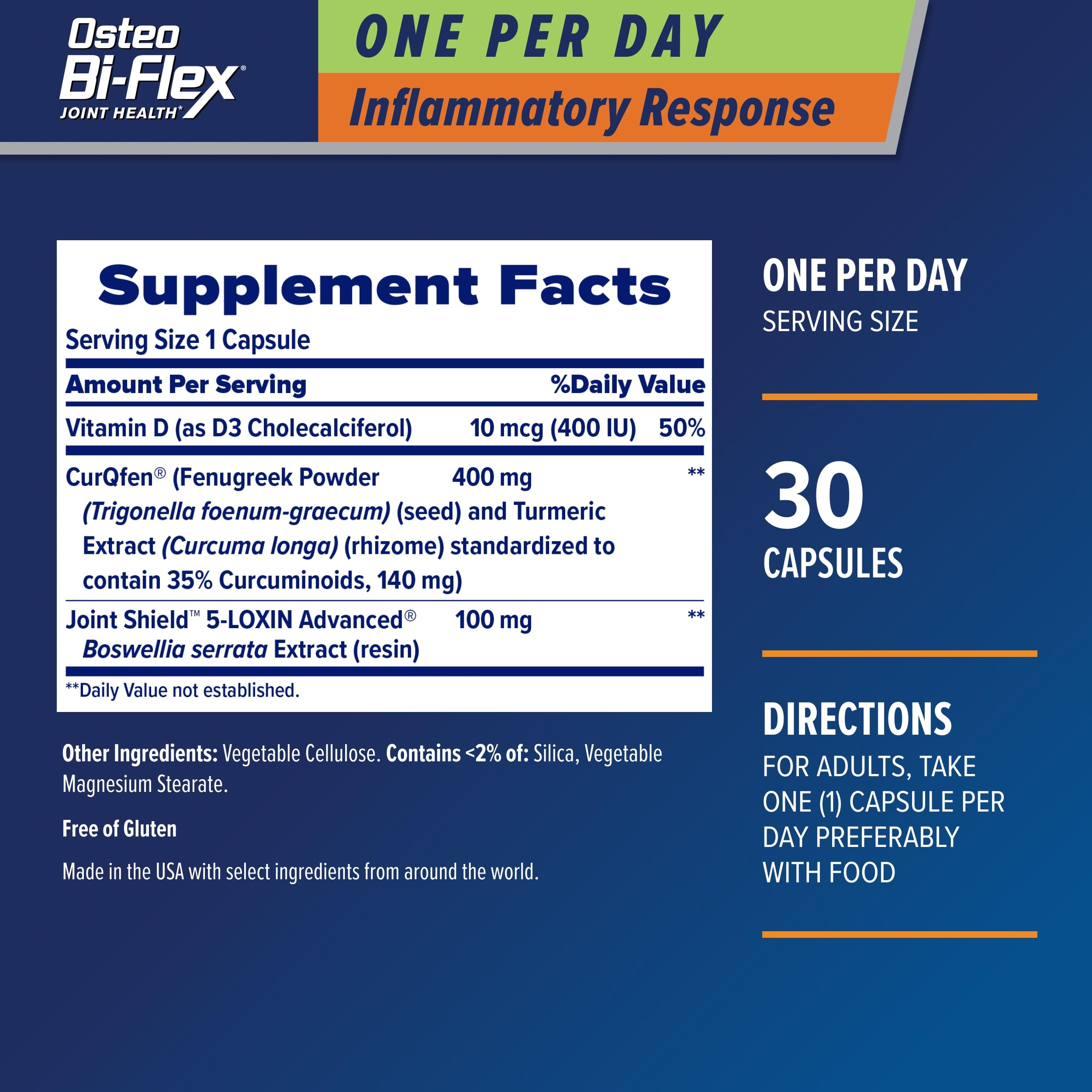 Osteo Bi-Flex joint supplement capsules packaging side view