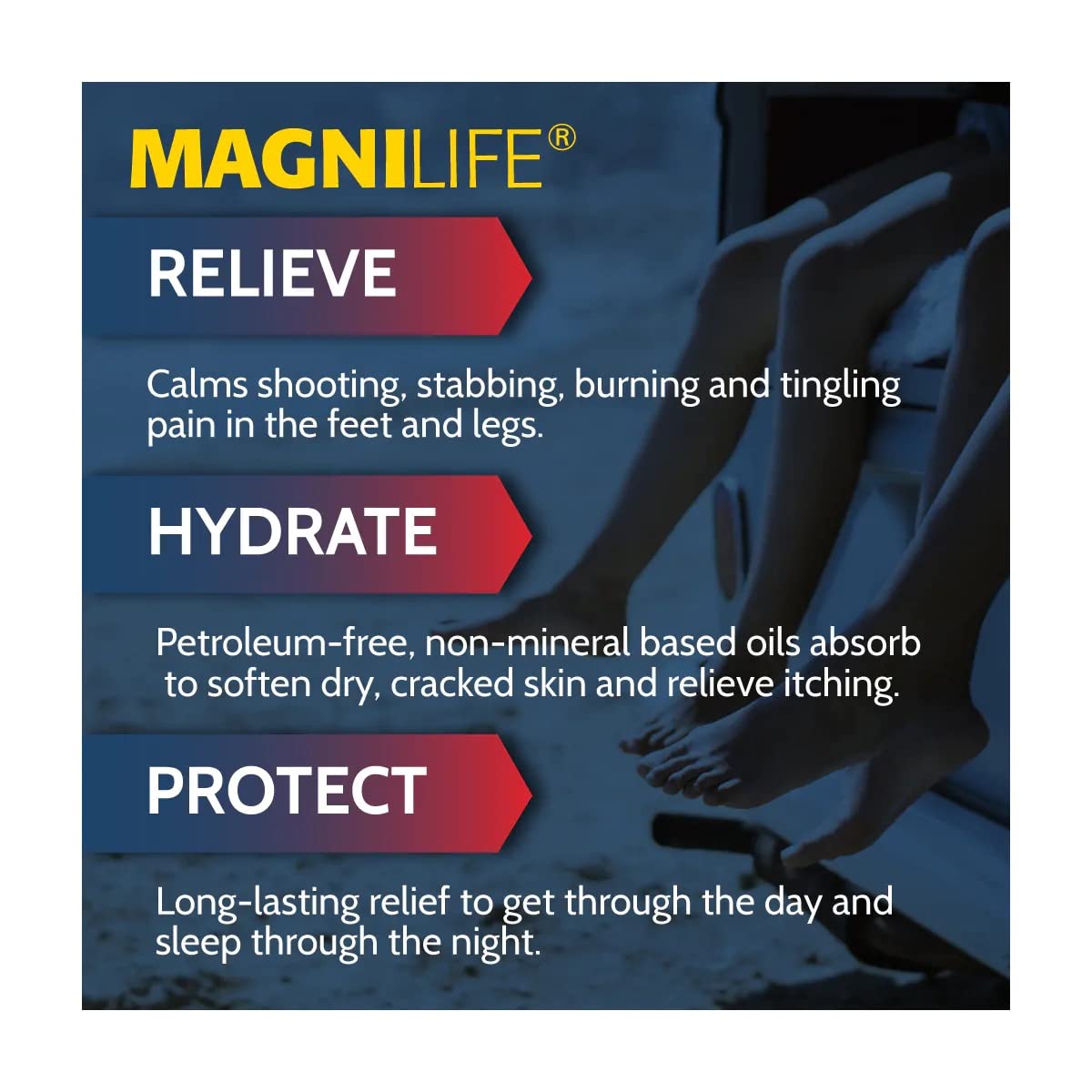 Texture of MagniLife non-greasy moisturizing foot cream