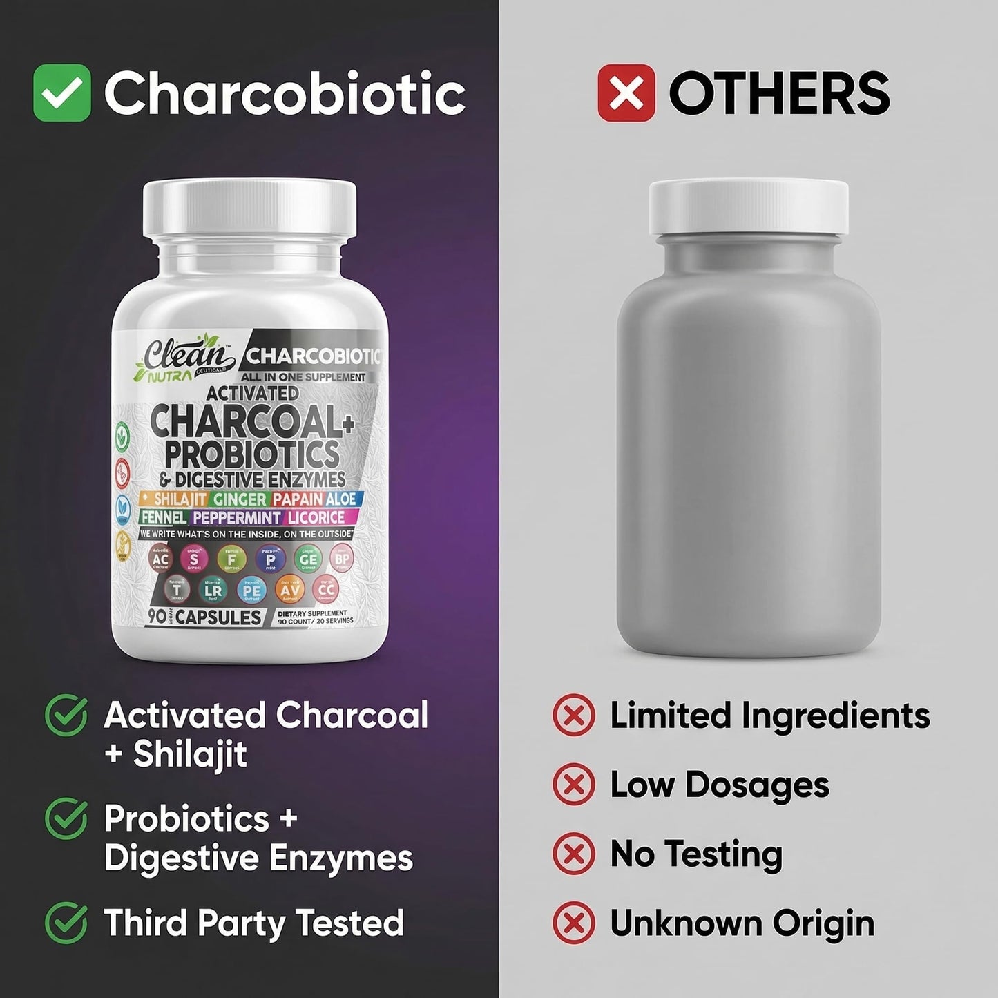 Clean Nutra Charcobiotic capsules expiration date and authenticity seal