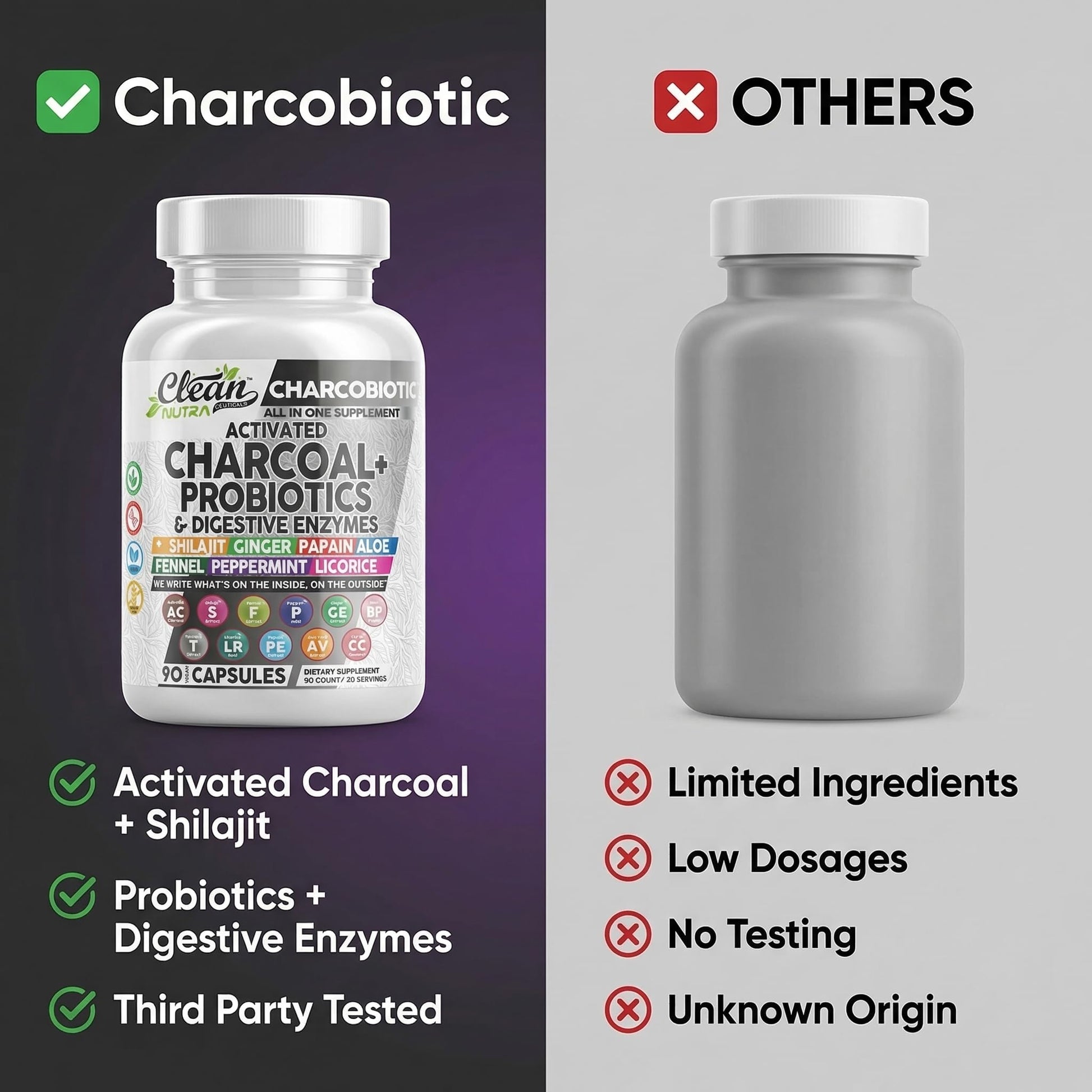 Clean Nutra Charcobiotic capsules expiration date and authenticity seal