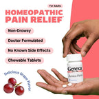 Organic grape flavored Genexa pain relief tablets