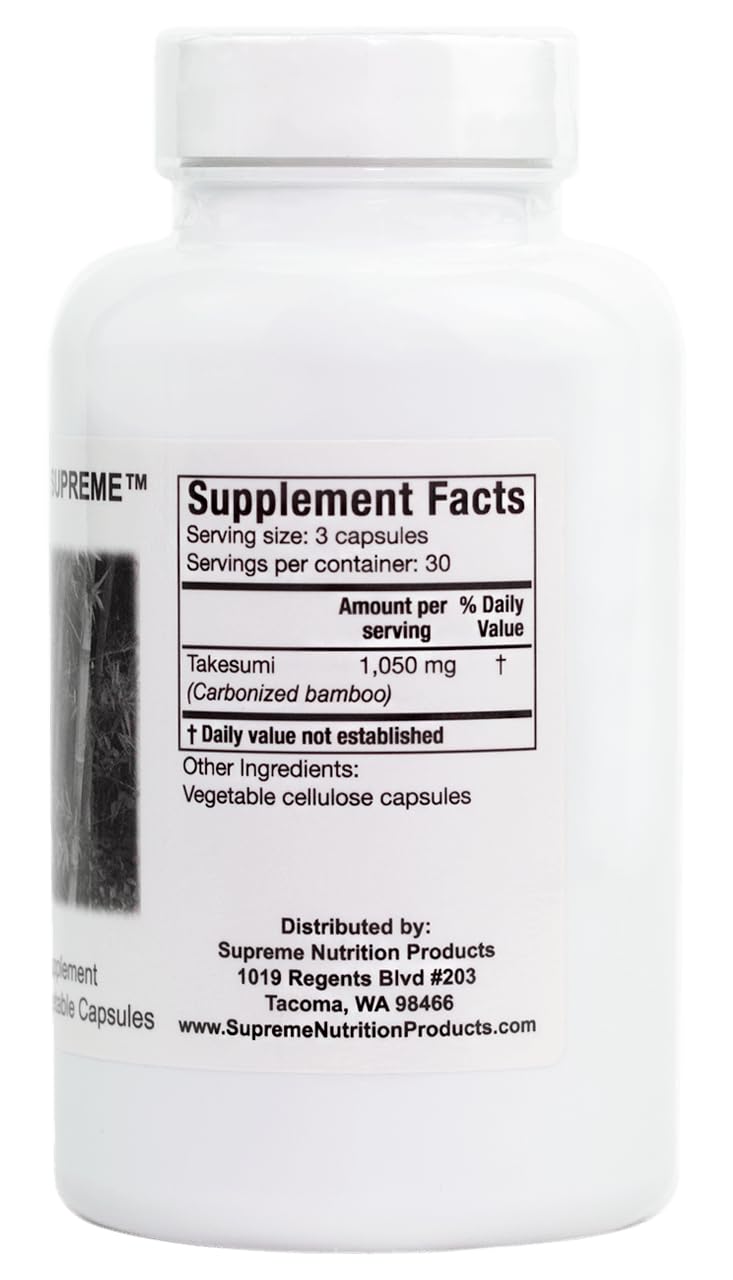 Supreme Nutrition Takesumi Supreme 90 vegetarian capsules supplement facts label