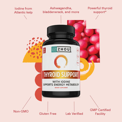 Authentic imported USA thyroid supplement with iodine and selenium for focus