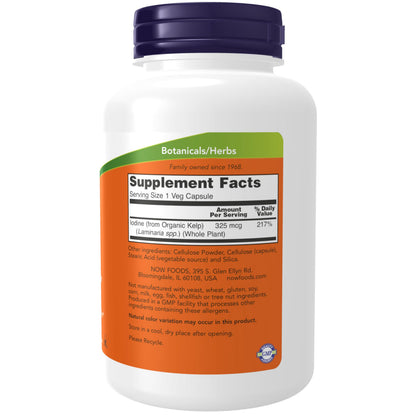 Natural iodine supplement 250 vegetable capsules packaging details