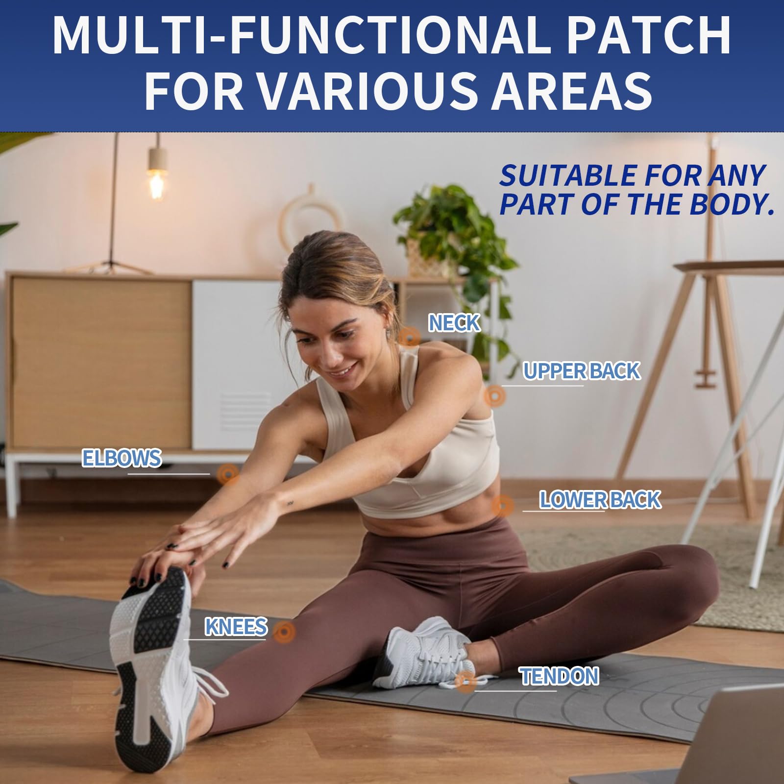 Drmitsui heat patch applied on shoulder for pain management