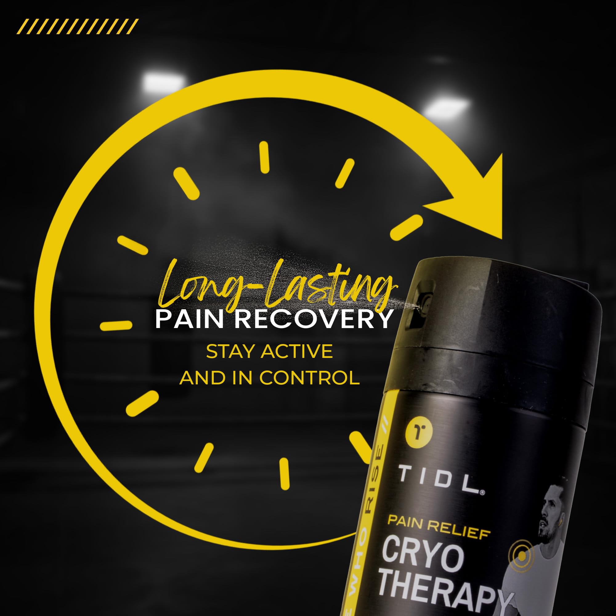 Side profile of TIDL cryotherapy sport recovery spray