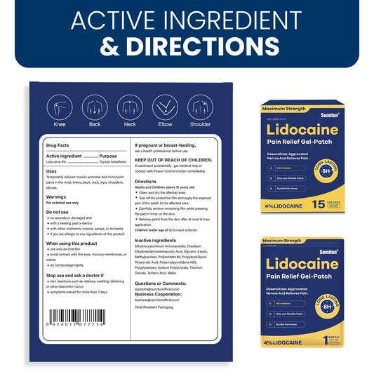 Sumifun lidocaine gel patch showing adhesive side