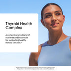 Thorne Thyroid Health Complex capsules side angle highlighting 120 vegetarian capsules quantity.