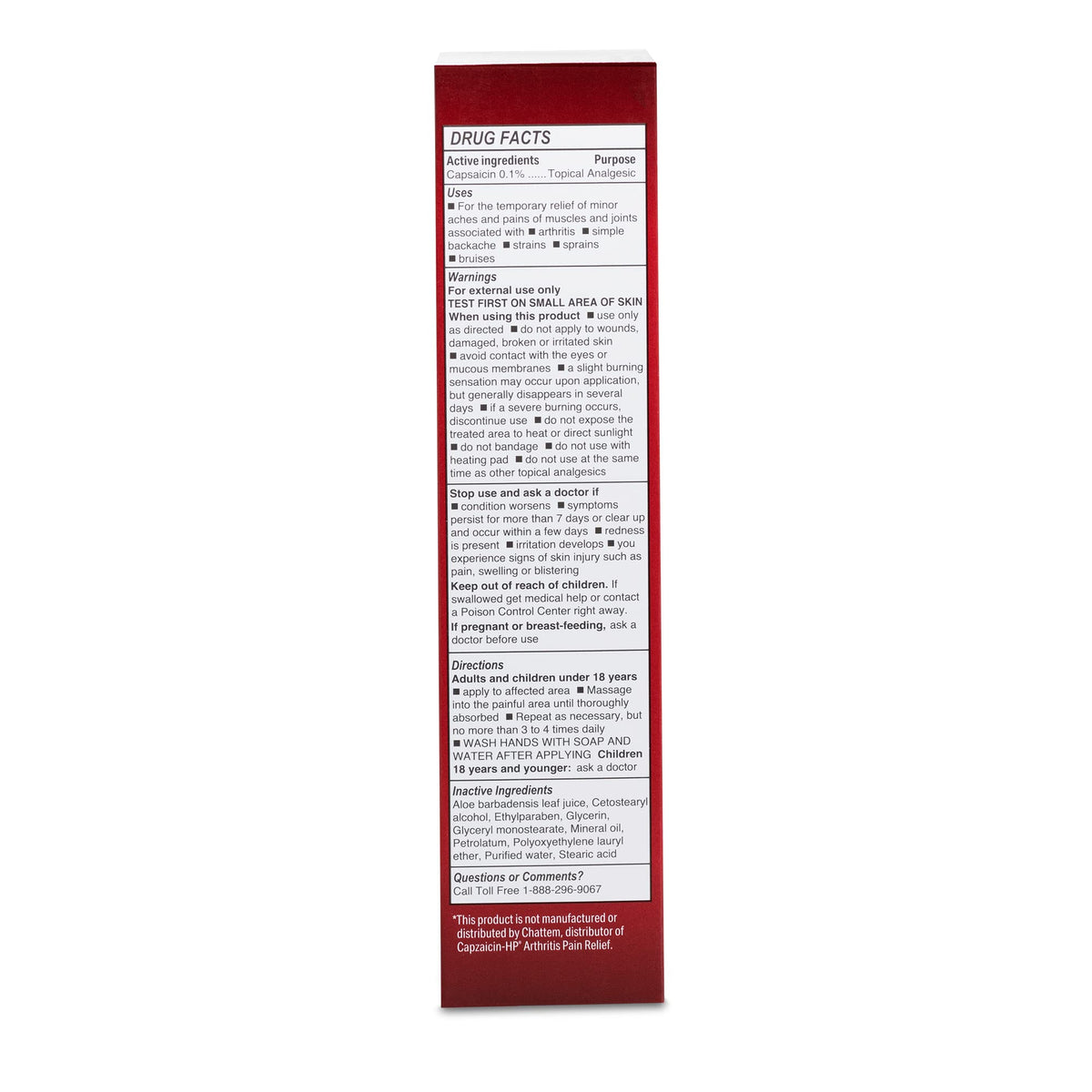 Side profile of Globe Capsaicin 2 Ounce pain relief tubes