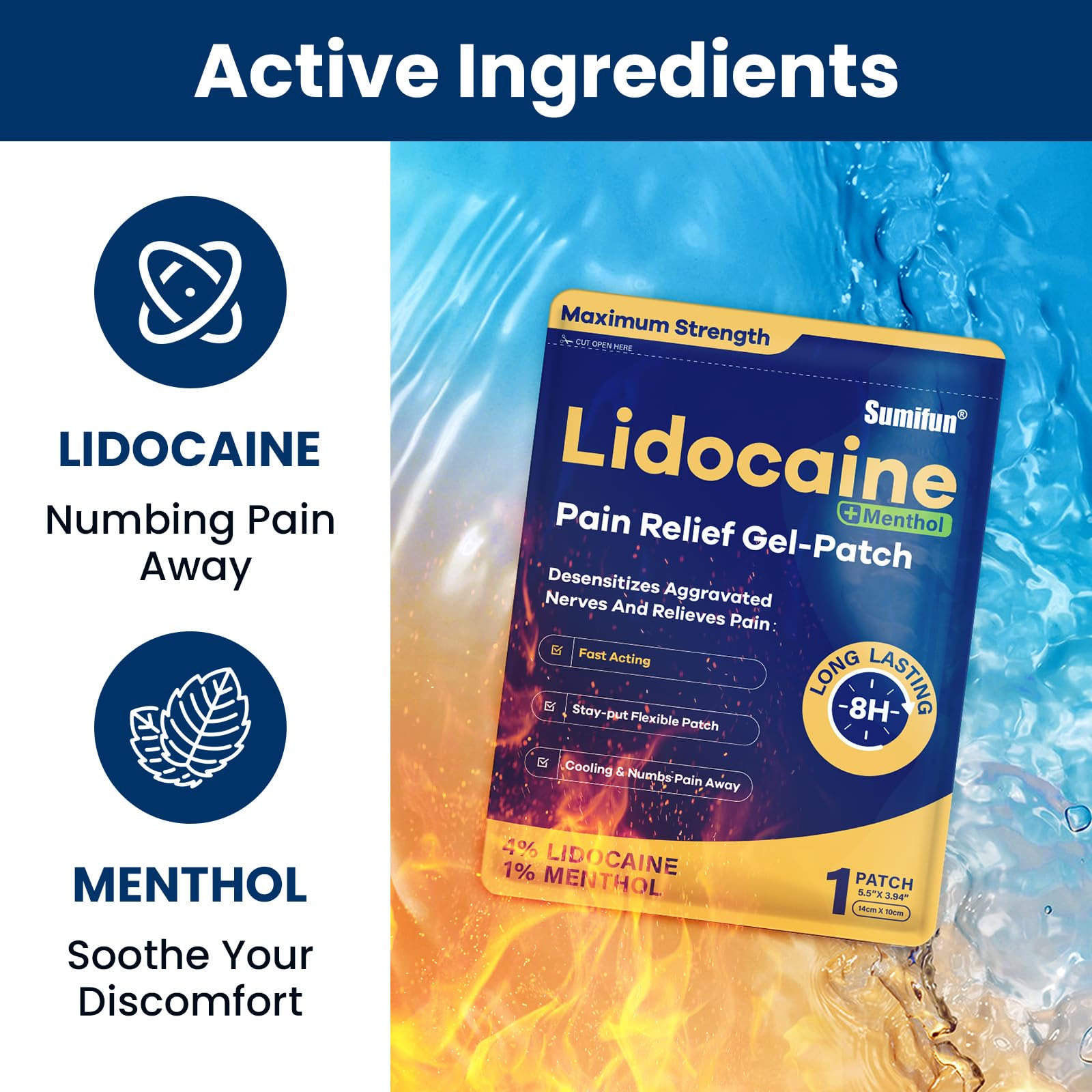 Individual Sumifun lidocaine patch sachet