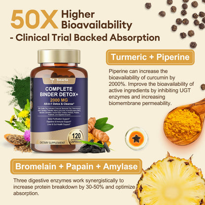 Totaria 2000MG complete detox capsules showcasing premium tamper evident seal and product security markings.