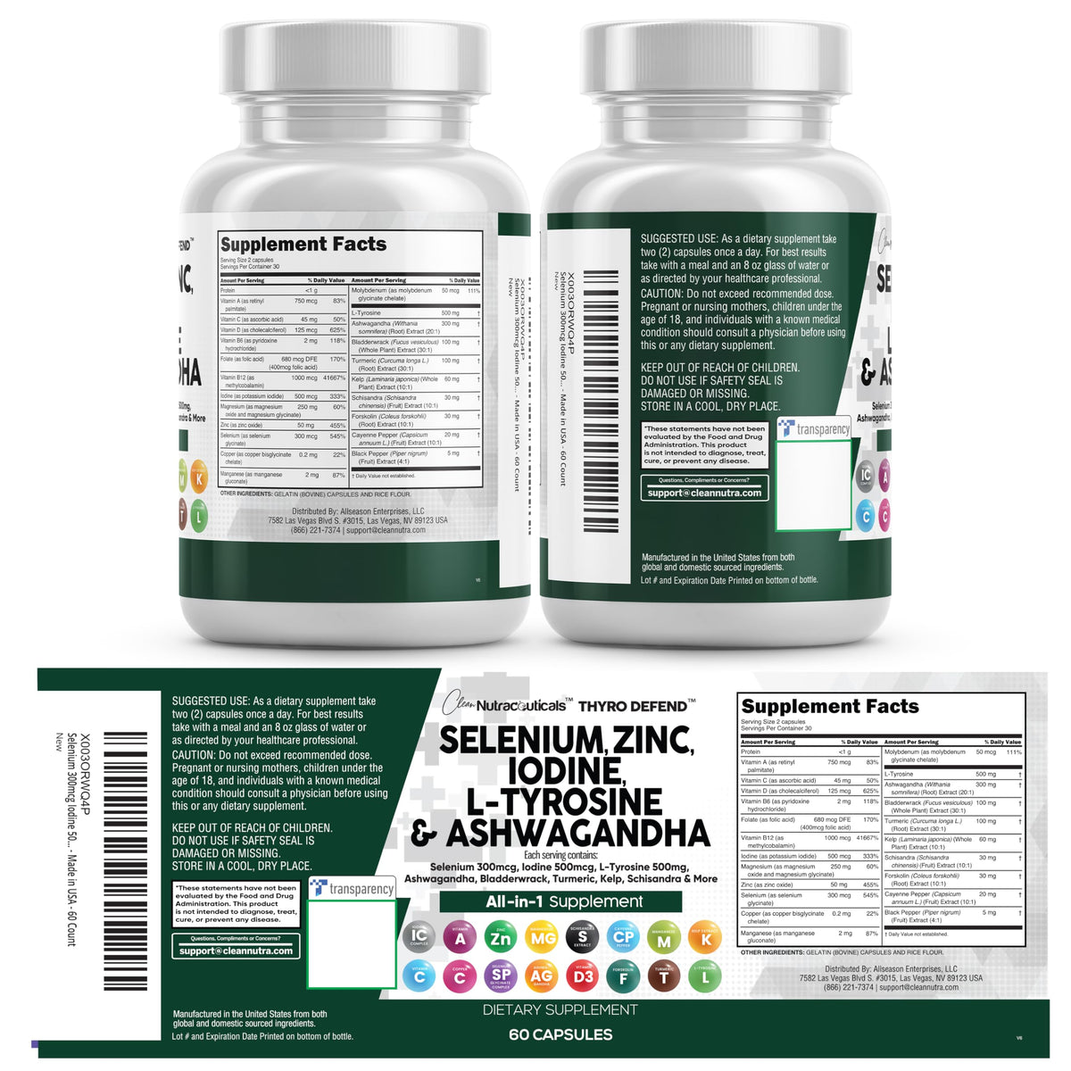 Clean Nutraceuticals ThyroDefend authentic USA sourced product packaging