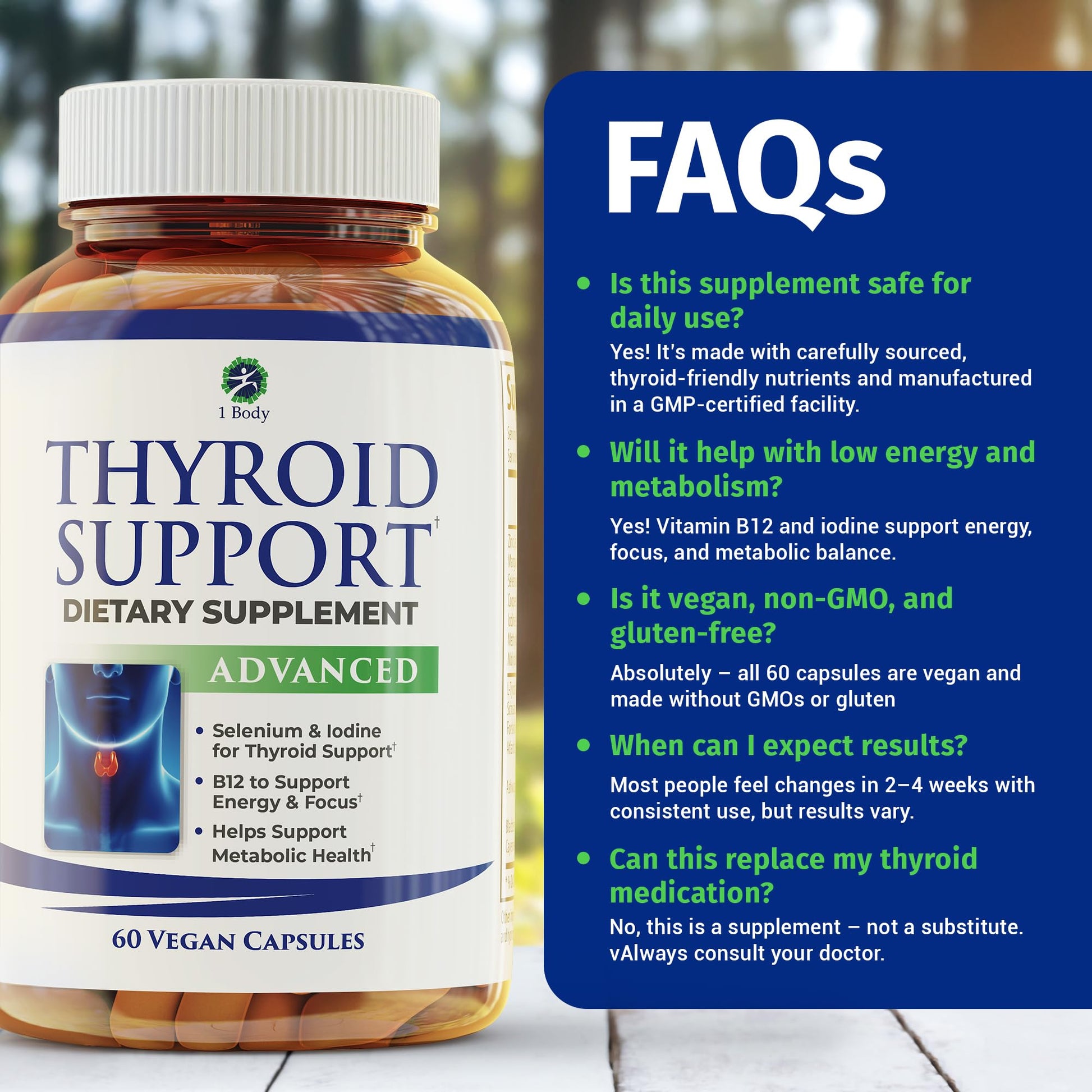 1 Body premium thyroid care supplement for daily vitality