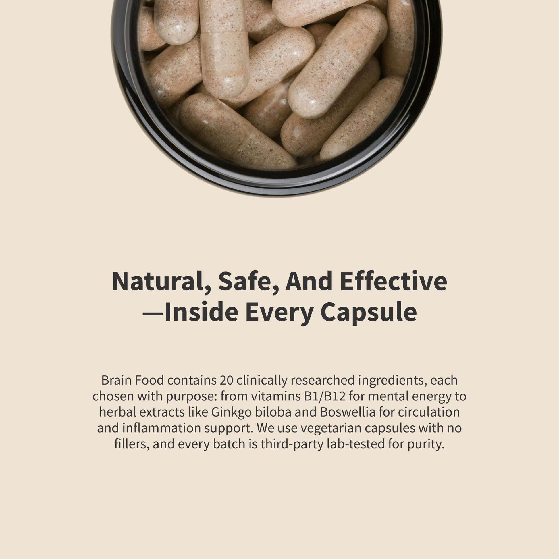Snap Supplements Brain Booster bottle nutritional facts