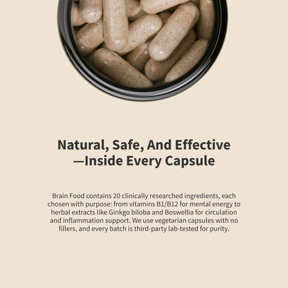 Snap Supplements Brain Booster bottle nutritional facts