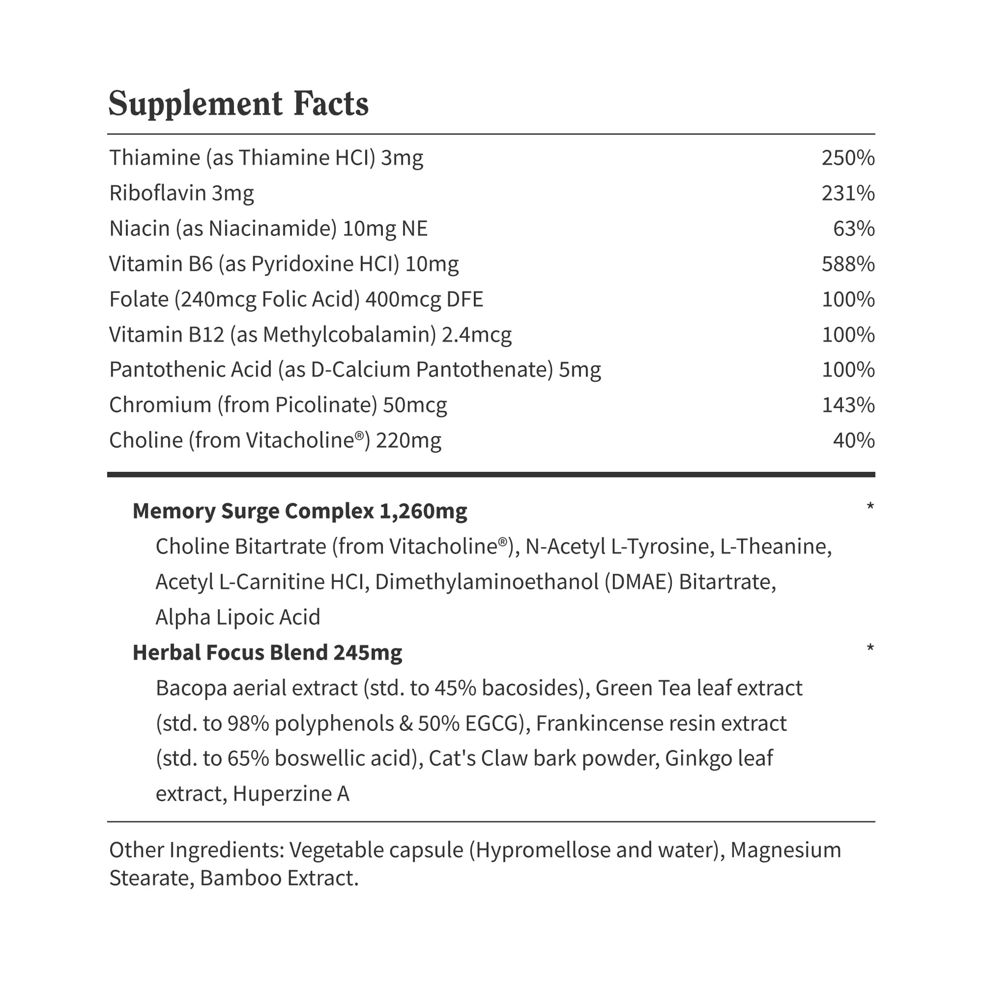 Snap Supplements Brain Booster nootropic bottle with capsules
