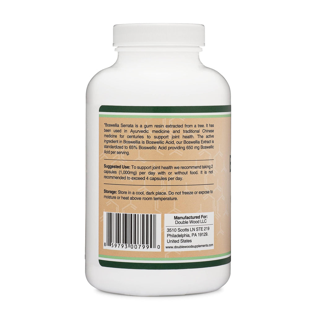 High strength 65 percent boswellic acid extract bottle