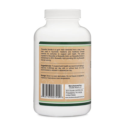 High strength 65 percent boswellic acid extract bottle