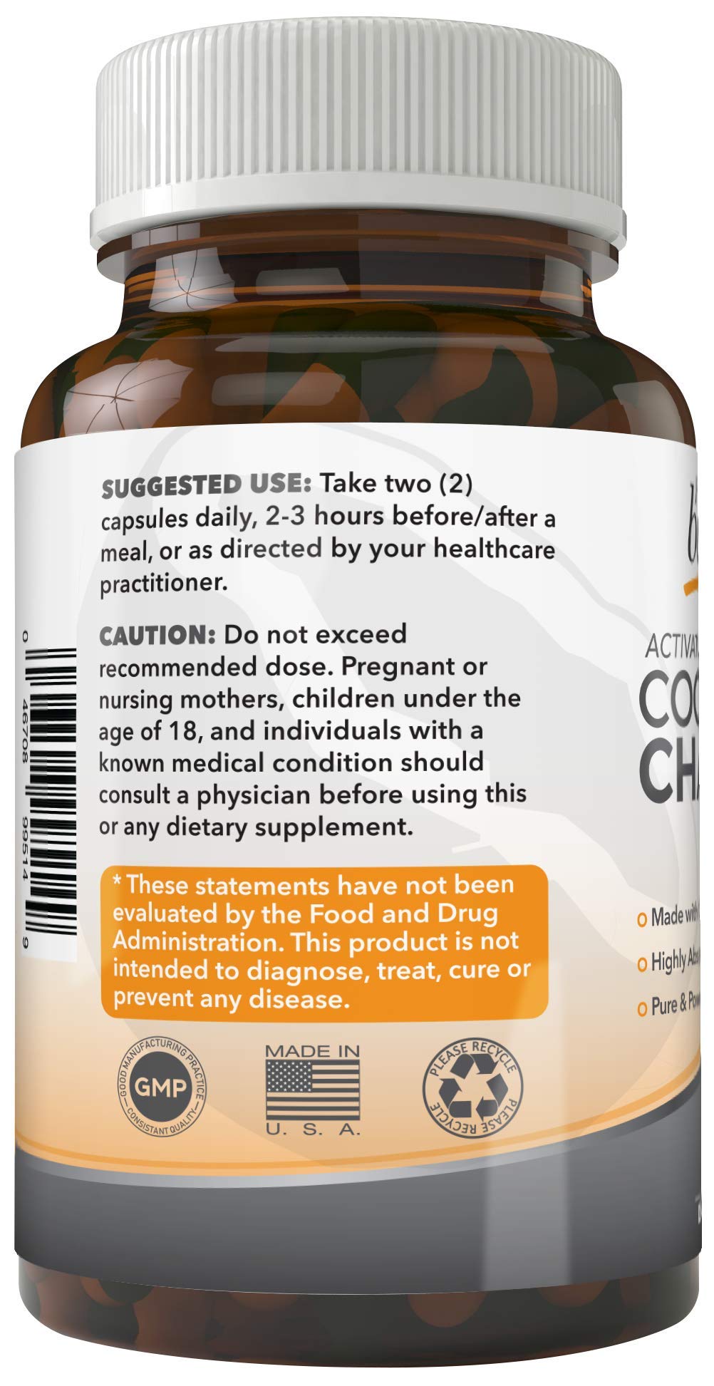 Purely Beneficial vegan charcoal pills for bloating and stomach gas relief.