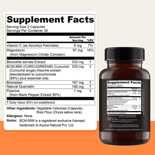 UpWellness Golden Revive Plus capsules bottle label details