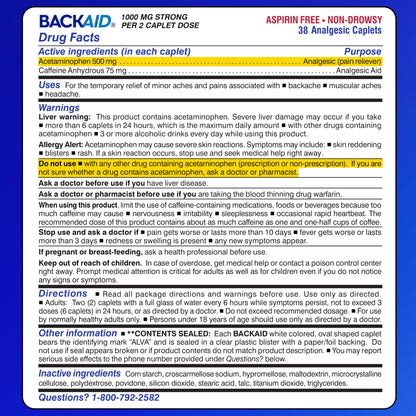 Backaid sciatica and leg pain relief bottle in hand