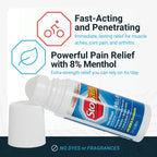 Stopain roll on applicator head for targeted pain relief