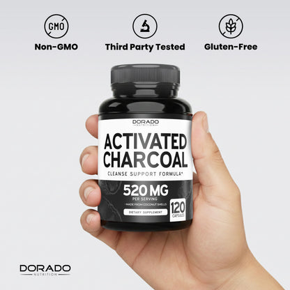 Gluten free and allergen free activated charcoal pills for men and women
